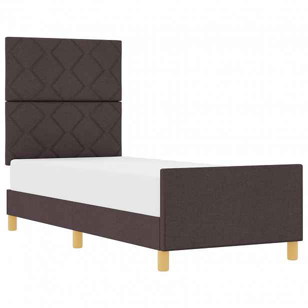 vidaXL Rám postele s čelo Tmavě hnědá 80 x 200 cm textil