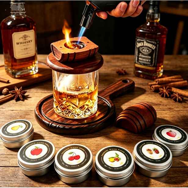 Sada Na Uzení Whisky Udírna Ve Tvaru Sudu Dárek Pro Manžela