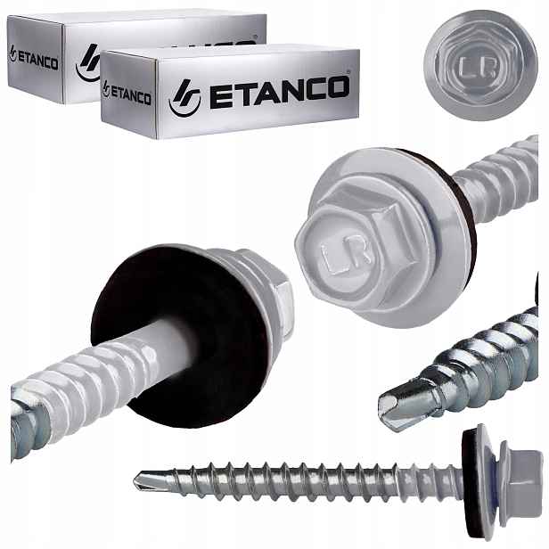 Farmářské vruty 4,8x50 mm Ral 9006 200 ks plechových vrutů Etanco GTF2 Z14