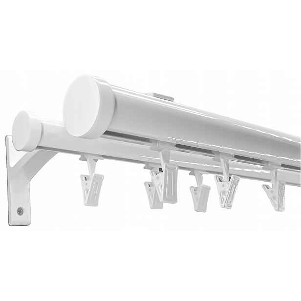 Garnýž Kolejnicový Aluminiový 28+20 mm Bílý 300 cm Luna kpl žabky