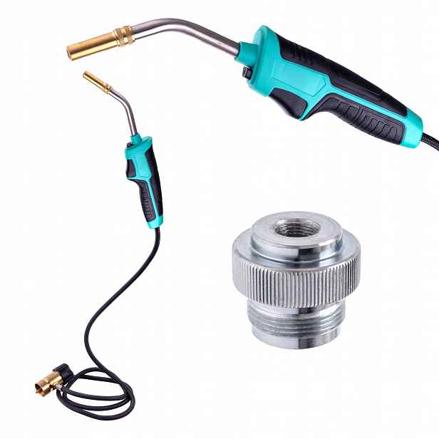 Plynový Hořák Mapp Propan Piezo Turbo Tryska Pro Pájení Hadice Adaptér 7/16