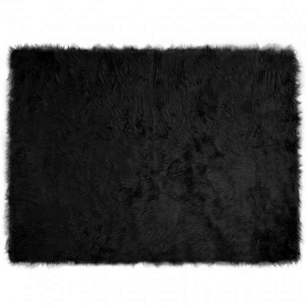 vidaXL Koberec z umělé ovčí kožešiny TAFALLA Černá 160 x 230 cm