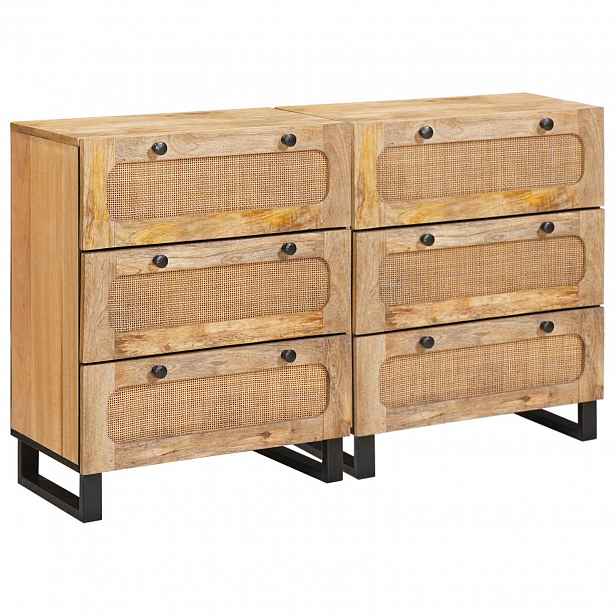 vidaXL Servírovací skříň 2 ks 60 x 33 x 75 cm Masivní mangové dřevo