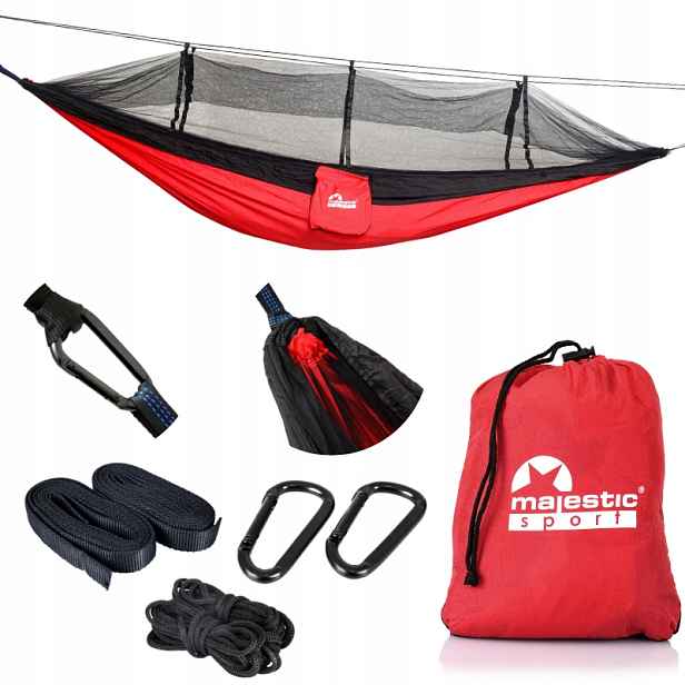 Houpací síť bez tyče Majestic Sport červená 250 kg 260 x 140