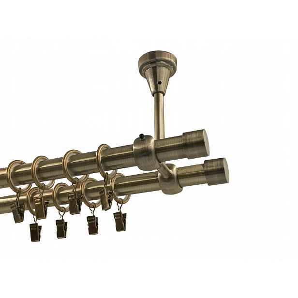 Kovová Garnýž Tyč Na Záviny 19+19mm Směs Koncovek Zł Antique 240cm Smart pozinkovaná