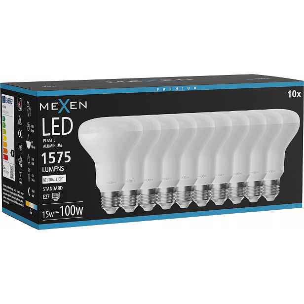 Mexen Nova 10X Led Žárovka E27 R80 15W Neutrální Bílá 4000K 1575 LM