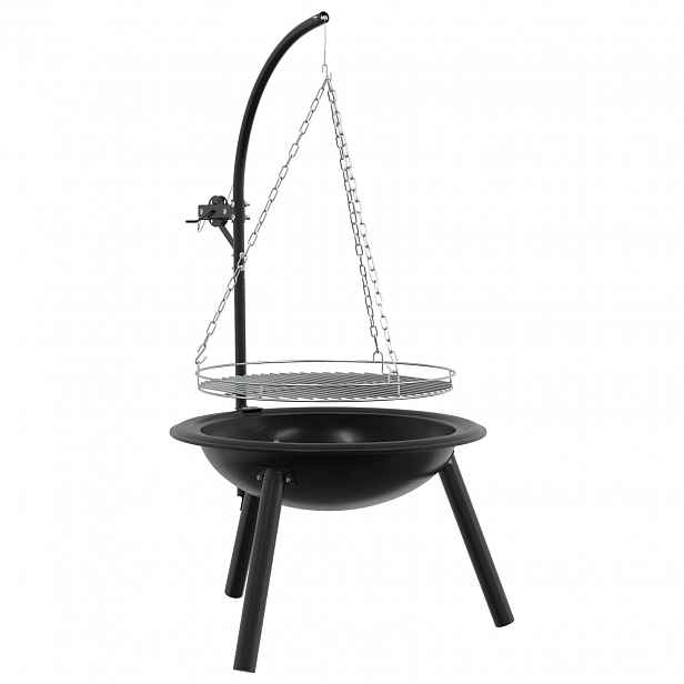 vidaXL Ohnivá jáma s nastavitelnou grilovací mřížkou ⌀55,5 x 107,5 cm