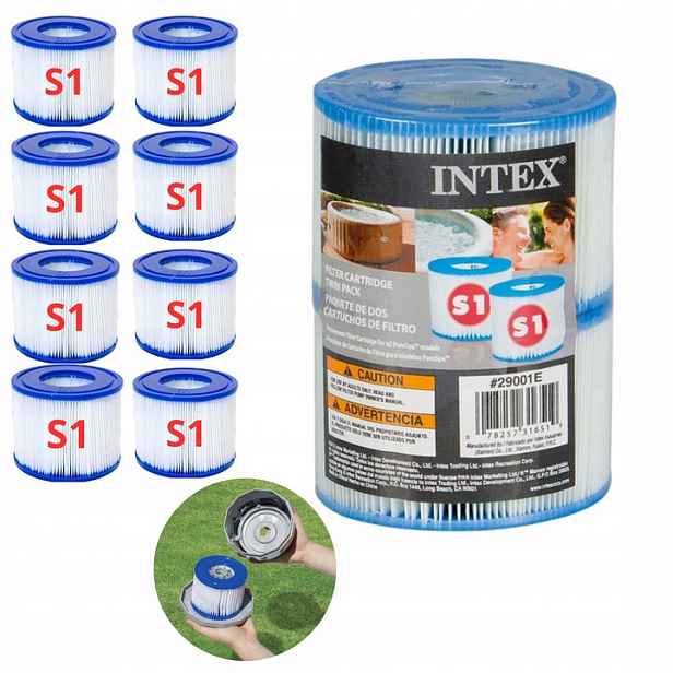 8 X Filtrační filtry S1 Čerpadla Jacuzzi Filtrační vložka Intex 29001