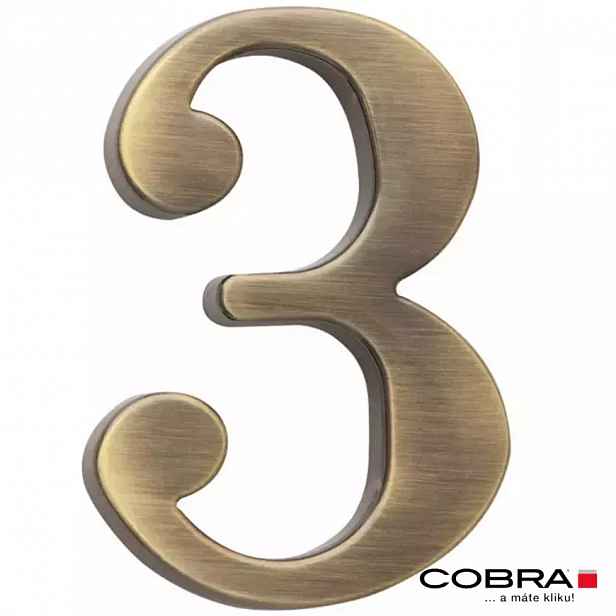 Cislo 3D bronz cesany 3 - 5 cm