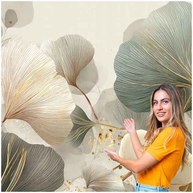 Fototapeta Obývací Pokoj Ložnice Ginkgo Listy Příroda Boho 392x280 MLN07W