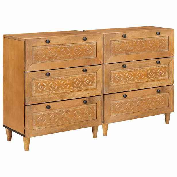 vidaXL Servírovací skříň 2 ks 120 x 33,5 x 75 cm Hnědá