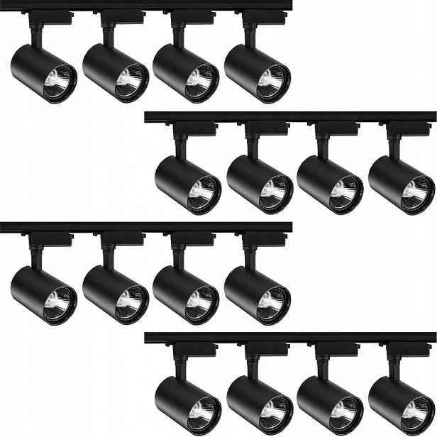 16 X Kolejnicový Reflektor Led Svítidlo S Nastavitelnou Stropní Lištou Kabel