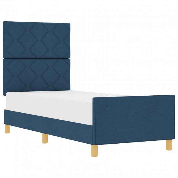 vidaXL Rám postele s čelo Modrá 80 x 200 cm textil