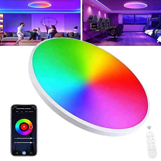 Lampa Stropní Svítidlo Led Rgb Bílá Cct 2700K-6500K Wifi Tuya Dálkový Ovladač Rf Aplikace