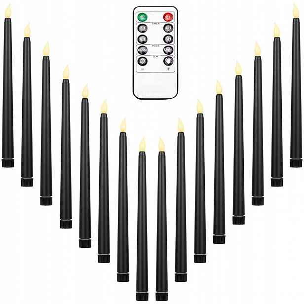 Elektronické Led svíčky 16 Ks bezkouřové s 2 dálkovým ovládáním pro svátky