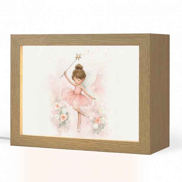 OnlyWow NOČNÍ LAMPIČKA Baletka - Víla - Květiny - Růžová 20x15 cm
