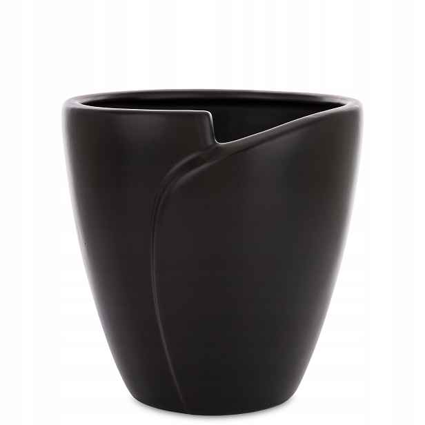 Elegantní váza obal na květináč keramická černá, moderní design, dekorace