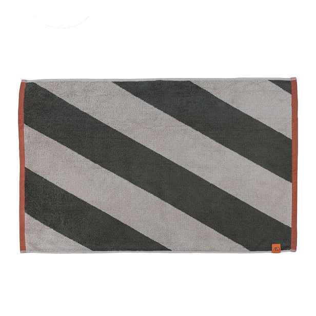 Khaki koupelnová předložka z bio bavlny 50x80 cm Diagonal – Mette Ditmer Denmark