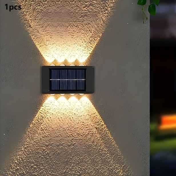 TEMU 1ks Solární 8-LED jarní letní nové garážové světlo, oboustranné osvětlení, automatické zapnutí na detekci světla bez účtů za elektřinu, vhodné