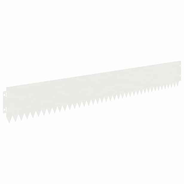 vidaXL Okraj trávníku 10 ks 103 x 15 cm Ocel Bílá
