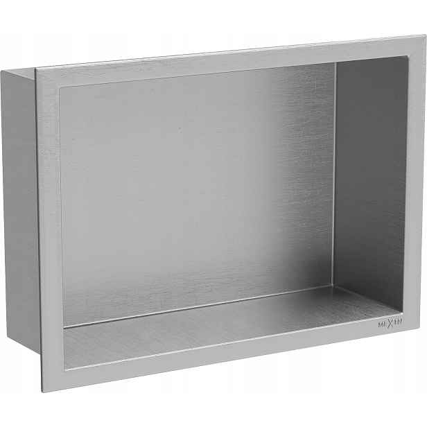 Mexen X-Wall-R zapuštěná nerezová polička 30x20 cm, inox povrch