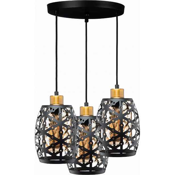 Závěsná lampa stropní svítidlo vitrážová černá WSP09A3