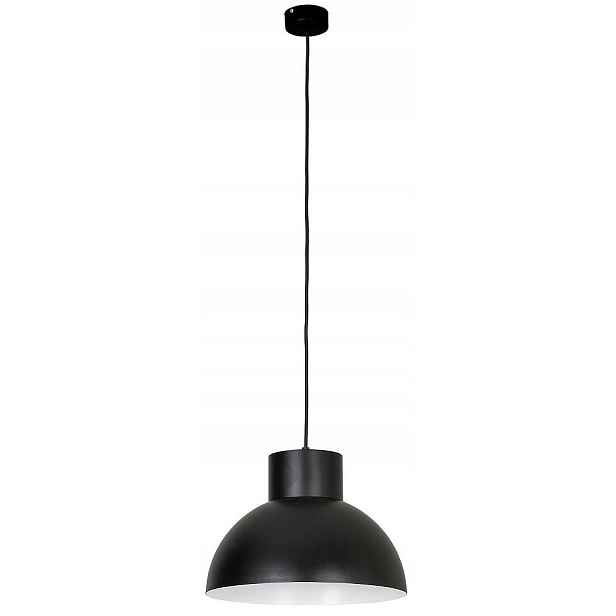 Závěsná lampa Works Černá Kovová Stínidlo 1xE27 38 Cm Stropní Svítidlo Pokoj