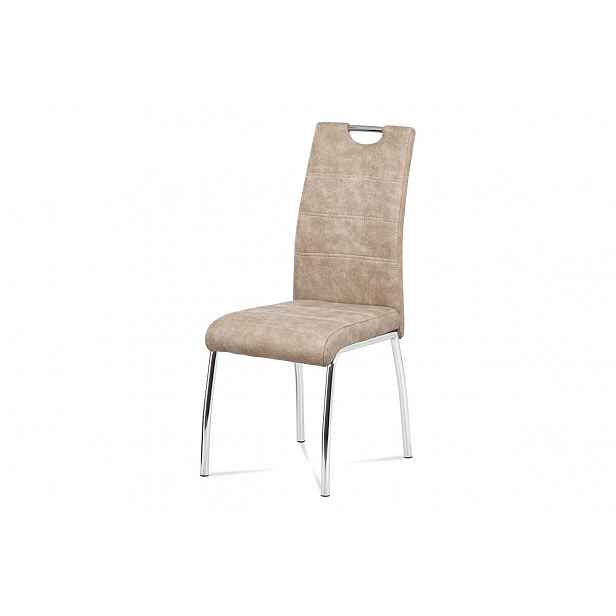 jídelní židle, látka krémová COWBOY / chrom HC-486 CRM3