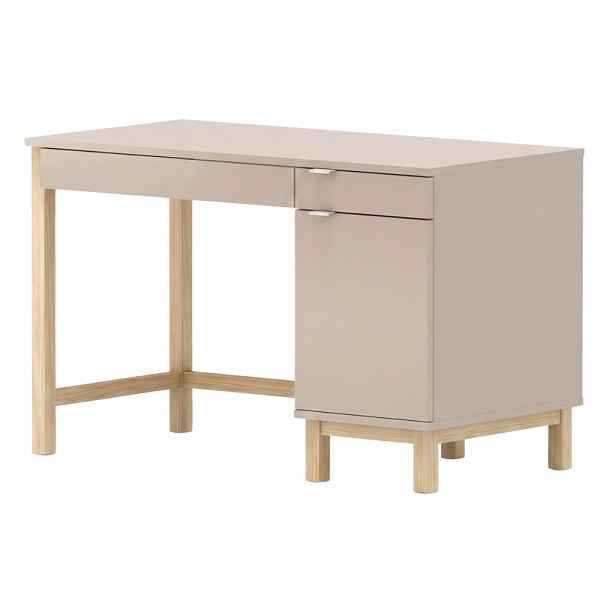 Dětský psací stůl MODEL se šuplíky a skříňkou Zvolte barvu: Kašmírová s bílým úchytem, Zvolte rozměr: 120x60 cm, Zvolte stranu: Pravá