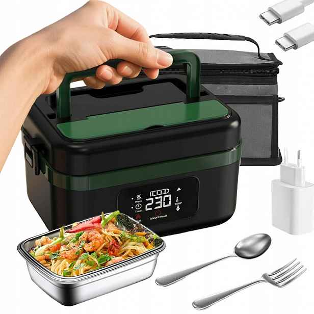 Elektrický Obědový Box Pro Dospělé, Vyhřívaná Nádoba Na Jídlo, Sada