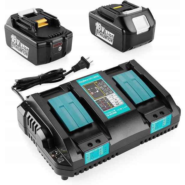 Akumulátor x2 náhradní 18V 6Ah nabíječka DC18RD určená pro Makita Lxt