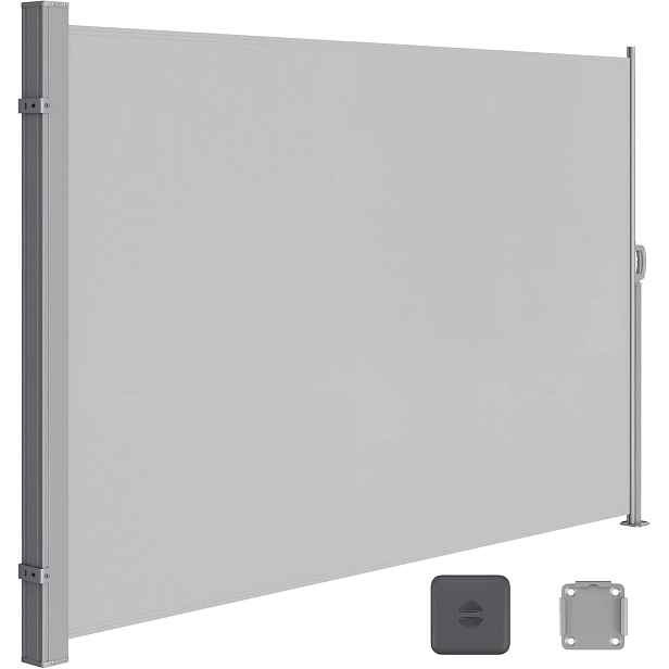 Boční markýza Songmics 350 x 200 cm, světle šedá
