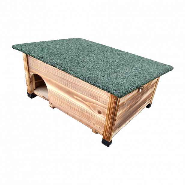 Relaxdays DOMEK opálený pro ježky jedlové dřevo bitumenová střecha 25 cm