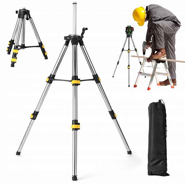 Stativ Pro Křížový Laser S Laserovou Vodováhou 120 CM, Závit 5/8 Palce