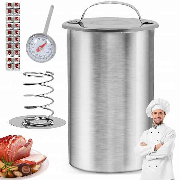 Šunkovar pro Výrobu Uzenin na 1,2 Kg Masa Teploměr 20x Sáčky Set