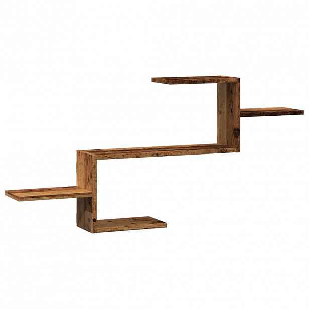 vidaXL Nástěnná police old wood 104 x 15 x 49 cm kompozitní dřevo