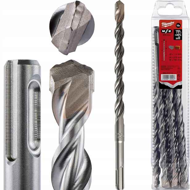 Vrtáky betonu Sds Plus 12 x 160/210 mm 10 ks Milwaukee M2