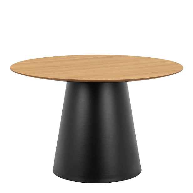 Actona Kulatý jídelní stůl Soli 120 cm dub přírodní/černý