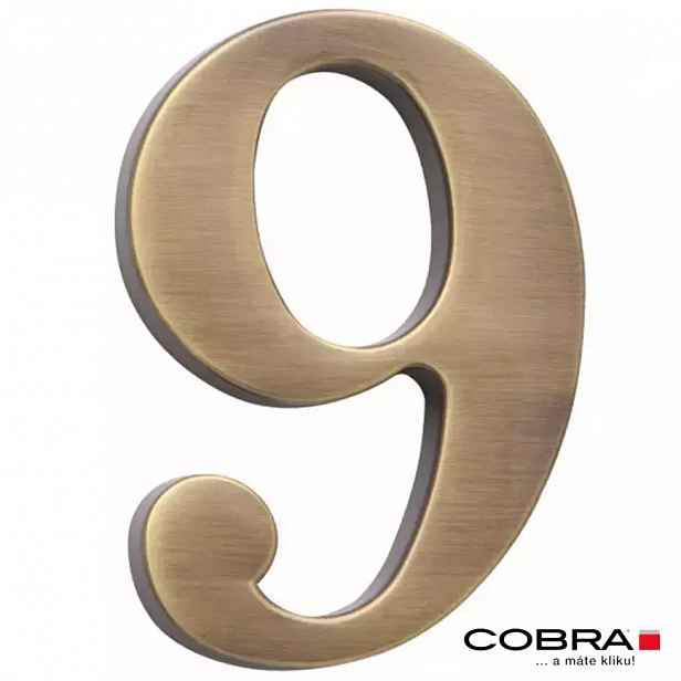 Cislo 3D bronz cesany 9 - 5 cm