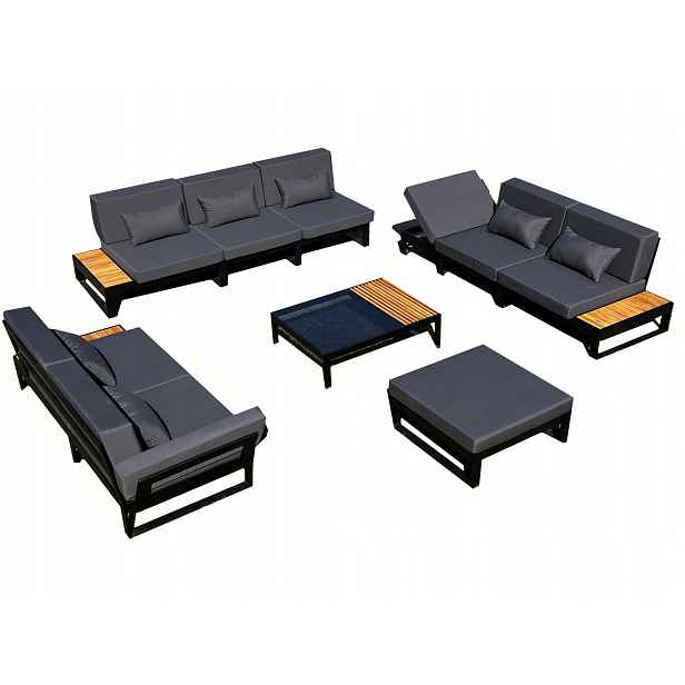 Set Zahradního Nábytku Épique Polský Komplet XXL 10 Osob Šedý Nový Model