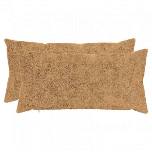 vidaXL Povlak na polštář 2 ks HEERLEN Taupe 40 x 80 cm Umělá králičí