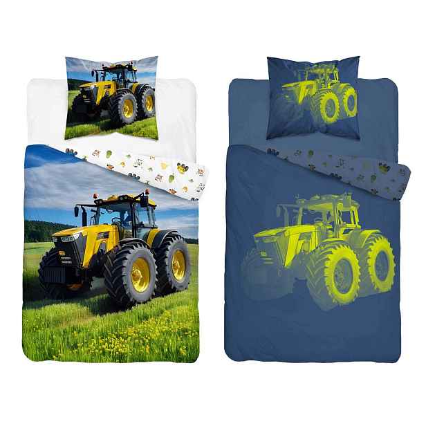 Povlečení 140x200 Traktor svítící ve tmě pro chlapce 5849A