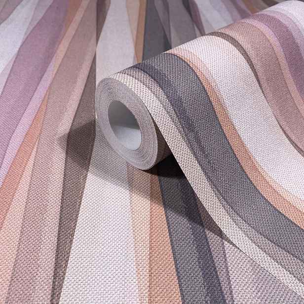 Vícebarevná geometrická tapeta, svislé linie, vinylová tapeta