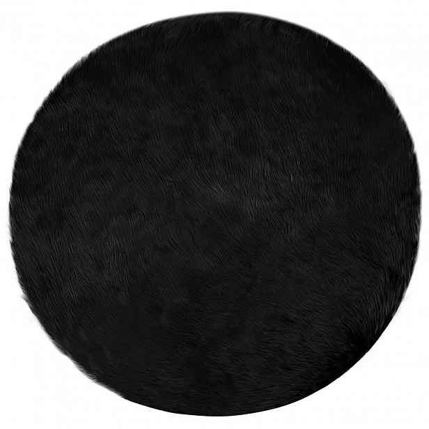 vidaXL Koberec z umělé ovčí kožešiny TAFALLA Černá Ø 120 cm Polyester