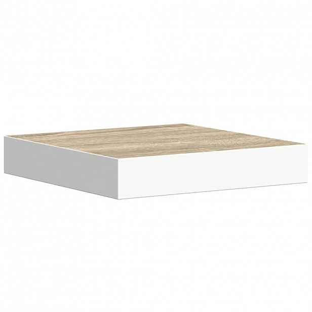 vidaXL Plovoucí nástěnná police dub a bílá 23 x 23,5 x 3,8 cm MDF