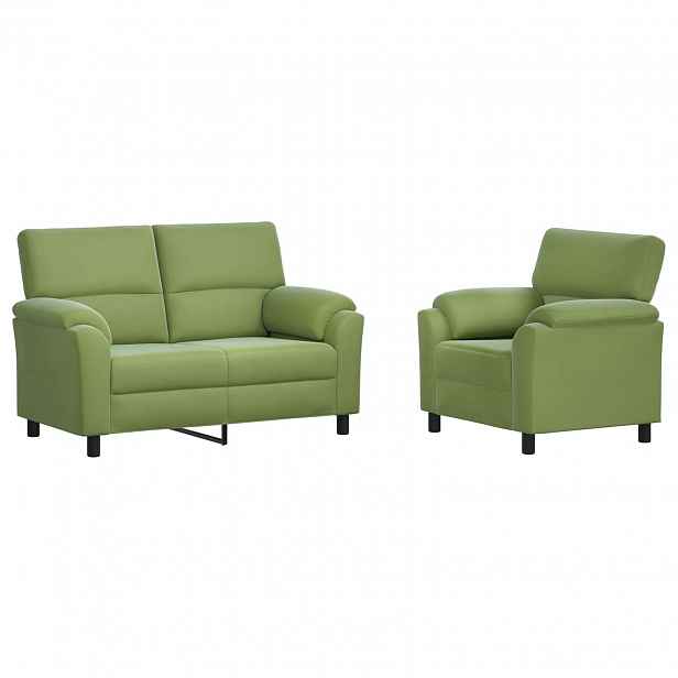 vidaXL Set pohovek 2 pcs Světlá zelená Samet