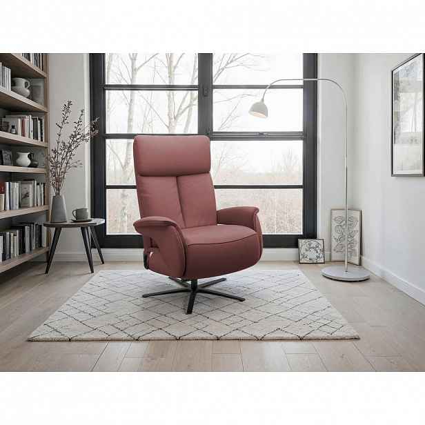 Sit & More RELAXAČNÍ KŘESLO, kůže, červenohnědá