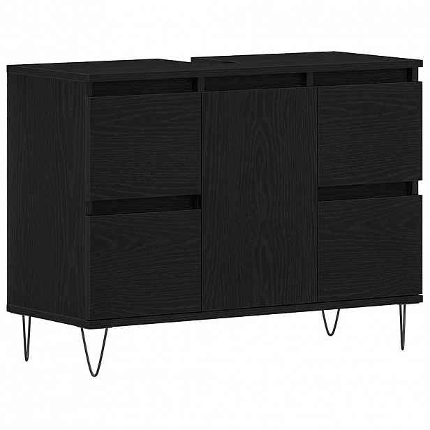 vidaXL Skříňka pod umyvadlo Černý dub 80 x 33 x 60 cm Kompozitní dřevo