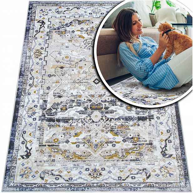 Orientální Turecký Koberec Laila Šedý Koberec Koberce Do Obývacího Pokoje 80x150