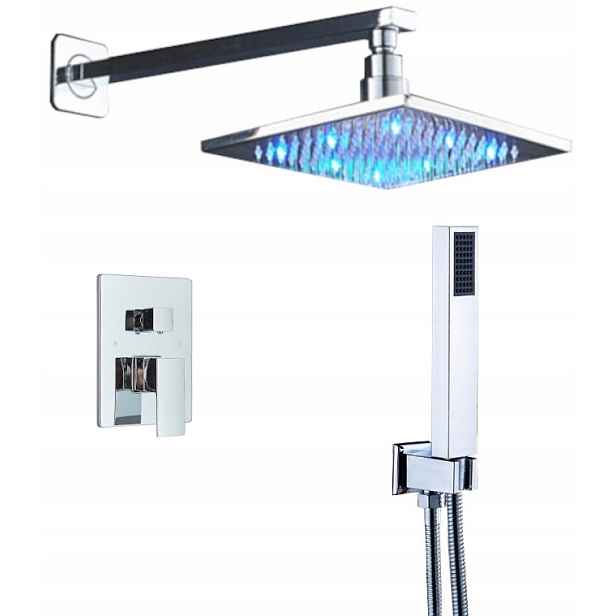 Podomítkový Set Dešťová Sprcha 40 CM Led Chrom